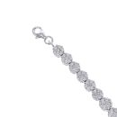 Silver Cubic Zirconia Flower Cluster 8" Bracelet by Icesia