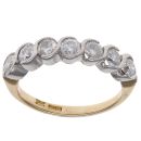 18ct Yellow Gold 1.00ct Brilliant Cut Diamond Half Eternity Ring