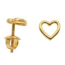 22ct Yellow Gold Heart Stud Earrings
