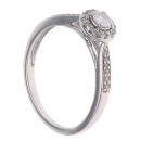 9ct White Gold 0.25ct Brilliant Cut Diamond Halo Cluster Ring