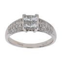 18ct White Gold 0.65ct Diamond Cluster Ring