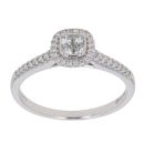 18ct White Gold 0.39ct Brilliant and Mixed Cut Diamond Cluster Ring