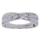 18ct White Gold 0.25ct Brilliant Cut Diamond Crossover Ring