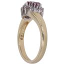 18ct Yellow Gold 0.10ct Diamond and Ruby Cluster Ring