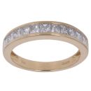 18ct Yellow Gold 1.10ct Princess Cut Diamond Half Eternity Ring