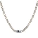 14ct Yellow Gold Monaco Classic Pave Lock Curb Chain 16"
