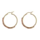 9ct Yellow and Rose Gold Tree Of Life Clogau Hoop Earrings