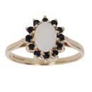 9ct Yellow Gold Sapphire and Opal Cluster Ring