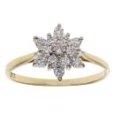 18ct Yellow Gold 0.30ct Brilliant Cut Diamond Cluster Ring