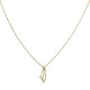 18ct Yellow Gold 0.06ct Brilliant Cut Diamond Two Stone Pendant And Chain 18"