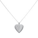 Silver Heart And Cross Locket And Chain 18" By Icesia