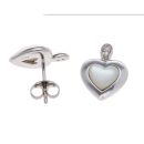 925 Sterling Silver Mother Of Pearl Heart Drop Earrings