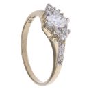 9ct Yellow Gold Cubic Zirconia Cluster Ring