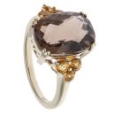 9ct Yellow Gold Citrine and Smoky Quartz Ring