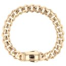 14ct Yellow Gold Monaco Curb Classic Plain Lock Bracelet 8.5"