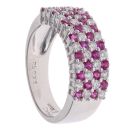 18ct White Gold 0.68ct Brilliant Cut Diamond and Pink Sapphire Cluster Ring