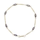 9ct Yellow Gold 0.07ct Diamond And Mystic Topaz Bracelet 7"