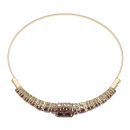 9ct Yellow Gold Garnet Fancy Bangle