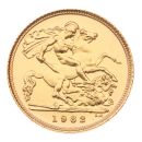 1982 Elizabeth II Decimal Portrait UK Half Sovereign Coin