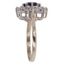 9ct Yellow Gold Sapphire and Cubic Zirconia Cluster Ring