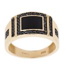 14ct Yellow Gold Black Gem Signet Ring