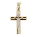 14ct Yellow And White Gold Crucifix Pendant