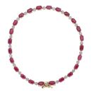 9ct Yellow Gold 0.03ct Diamond And Ruby Bracelet 7.5"