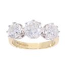 18ct Yellow Gold 3.95ct Diamond Trilogy Ring
