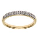 18ct Yellow Gold 0.20ct Brilliant Cut Diamond Two Row Fancy Ring