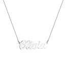 9ct White Gold Personalised Script Name Necklace 18''
