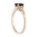 9ct Yellow Gold Created Garnet And Diamond Stone Set Ring
