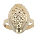 14ct Yellow Gold Patterned Oval Fancy Ring