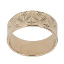 9ct Yellow Gold Patterned Wedding Band 7.8mm
