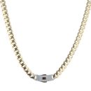 14ct Yellow Gold Monaco Classic Plain Pave Lock Chain 16"