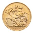 1903 Edward VII Large Head UK Full Sovereign Coin