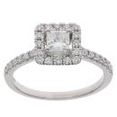Platinum 0.85ct Brilliant Cut Diamond Cluster Ring