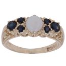9ct Yellow Gold Opal and Sapphire Ring
