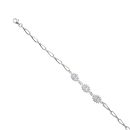Sterling Silver Cubic Zirconia Cluster Bracelet 8.5" by Icesia