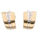 18ct Yellow and White Gold 0.33ct Diamond Brilliant Cut Diamond Half Hoop Earrings