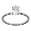9ct White Gold 1.15ct Oval Cut Lab Grown Diamond Solitaire Ring