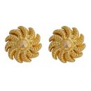 22ct Yellow Gold Floral Stud Earrings