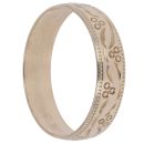 9ct Yellow Gold Flower Patterned Wedding Band 4.8mm