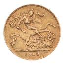 1910 Edward VII Large Head UK Half Sovereign Coin