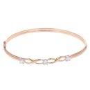 9ct Yellow Gold Cubic Zirconia Three Stone Bangle