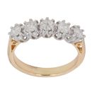 18ct Yellow Gold 1.00ct Brilliant Cut Diamond Five Stone Ring