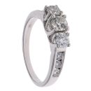 18ct White Gold 1.00ct Brilliant Cut Diamond Trilogy Ring