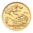 1914 George V Large Head UK Half Sovereign Coin