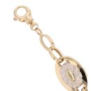 14ct Yellow and White Gold Greek Key Disc Bracelet 8"