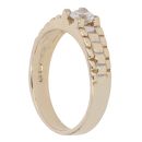 9ct Yellow and White Gold Cubic Zirconia Signet Ring