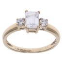 9ct Yellow Gold Cubic Zirconia Three Stone Ring